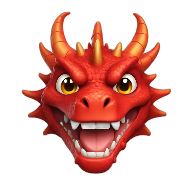 Crazy Funny Red Dragon Head emoji