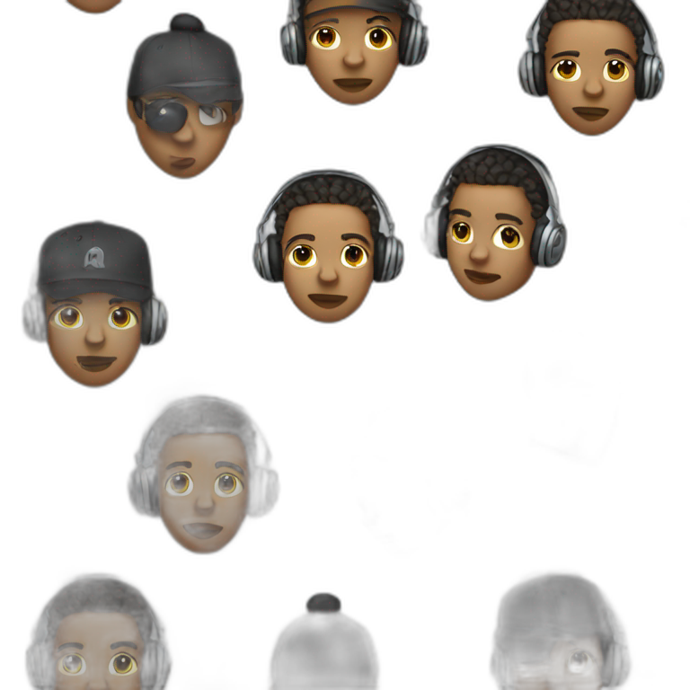 rapper mixed race with a mic and a headphone emoji