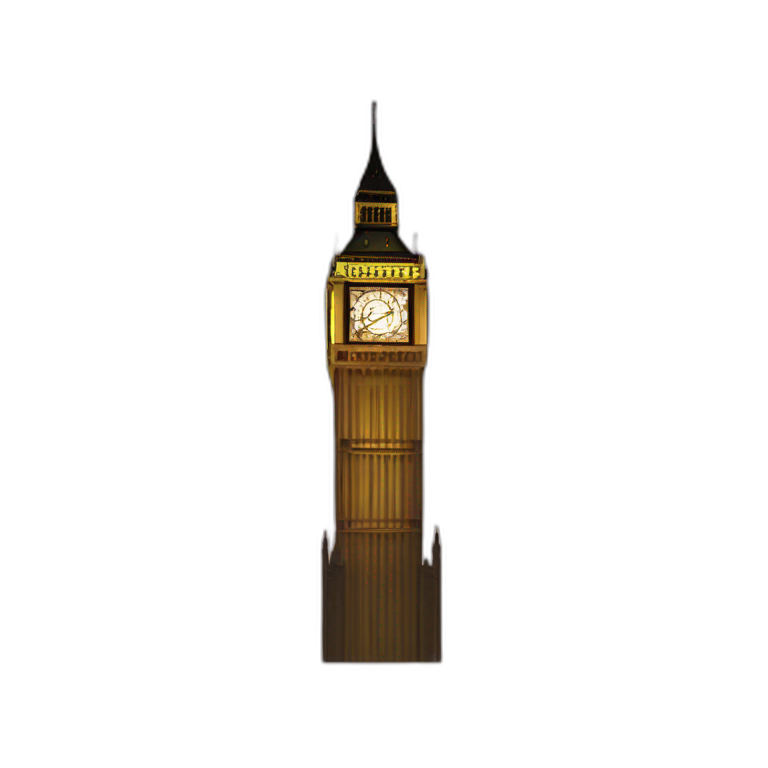 Big Ben at night with staRS emoji