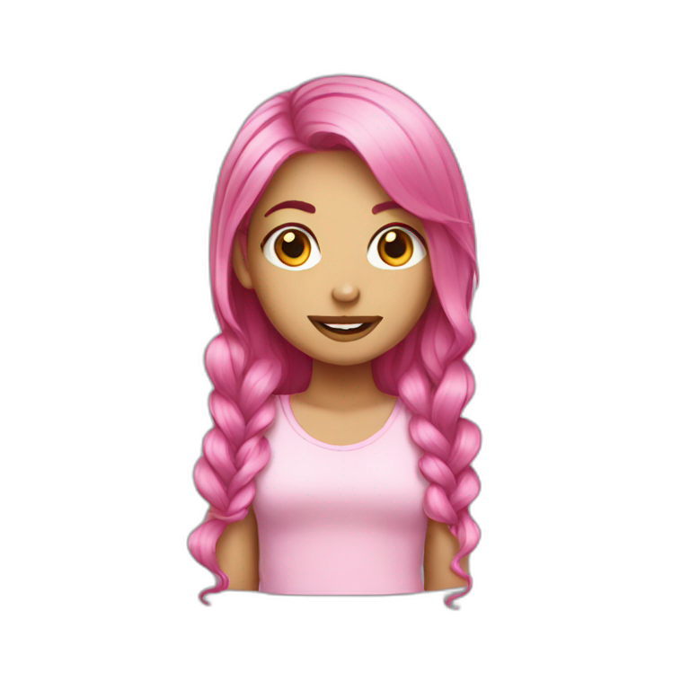 Pink hair girl  emoji