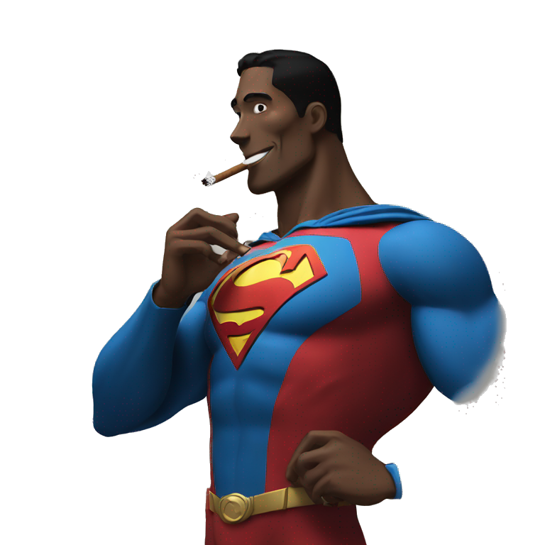 Black Superman smoking cigar emoji
