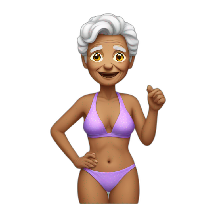 old woman bikini emoji