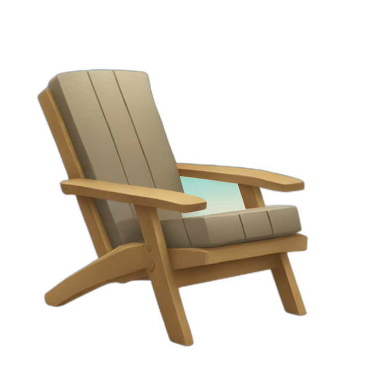 A arm chair on a beach  emoji
