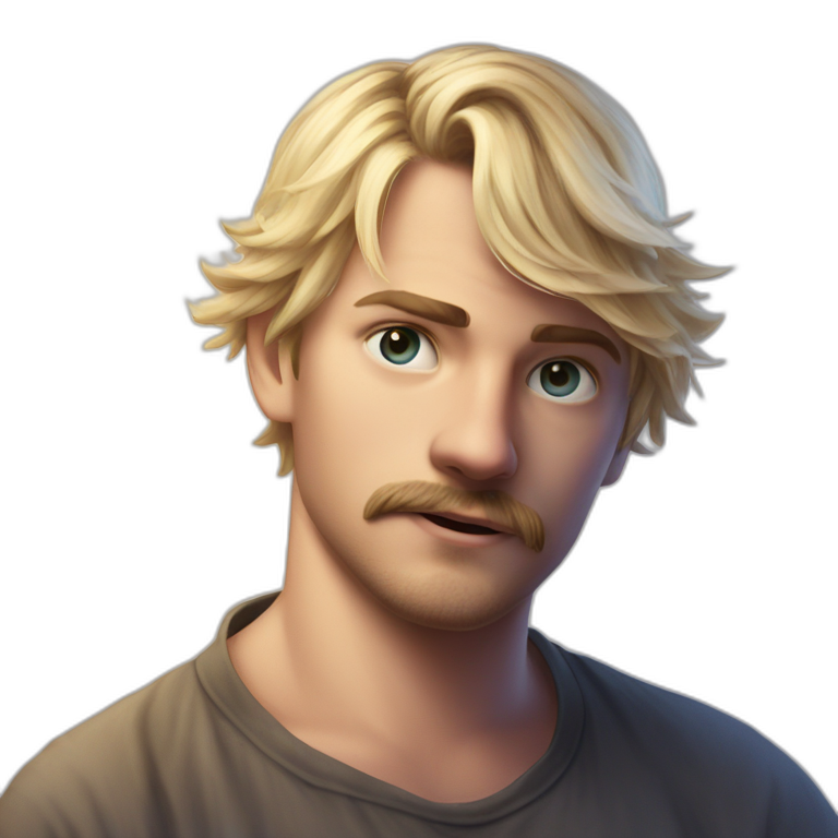 blonde guy with mustache emoji