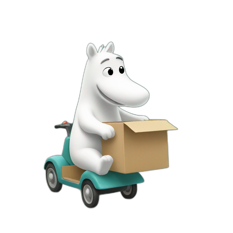 Moomin delivering a box emoji