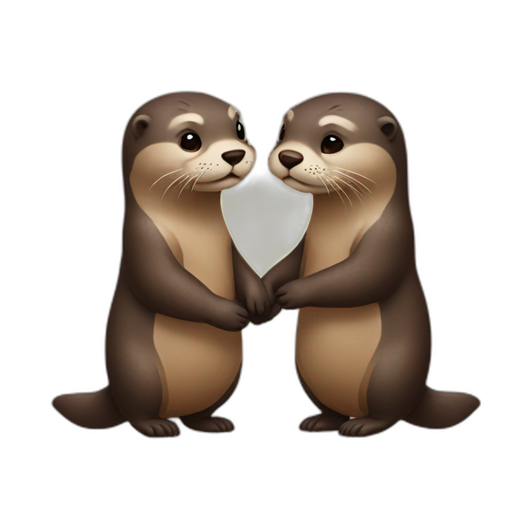 Otters holding hands emoji