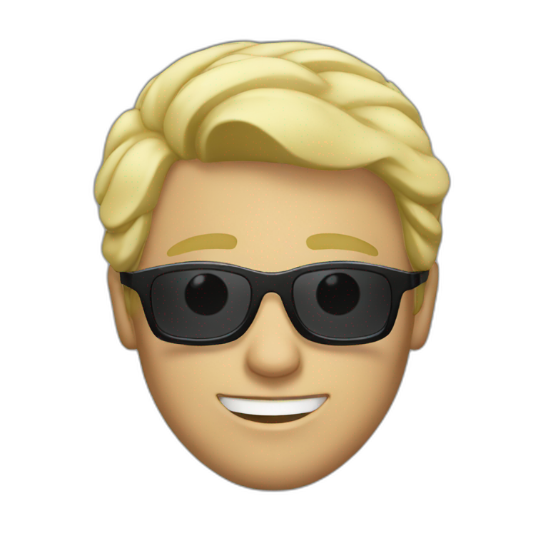 blonde male with sunglasses emoji