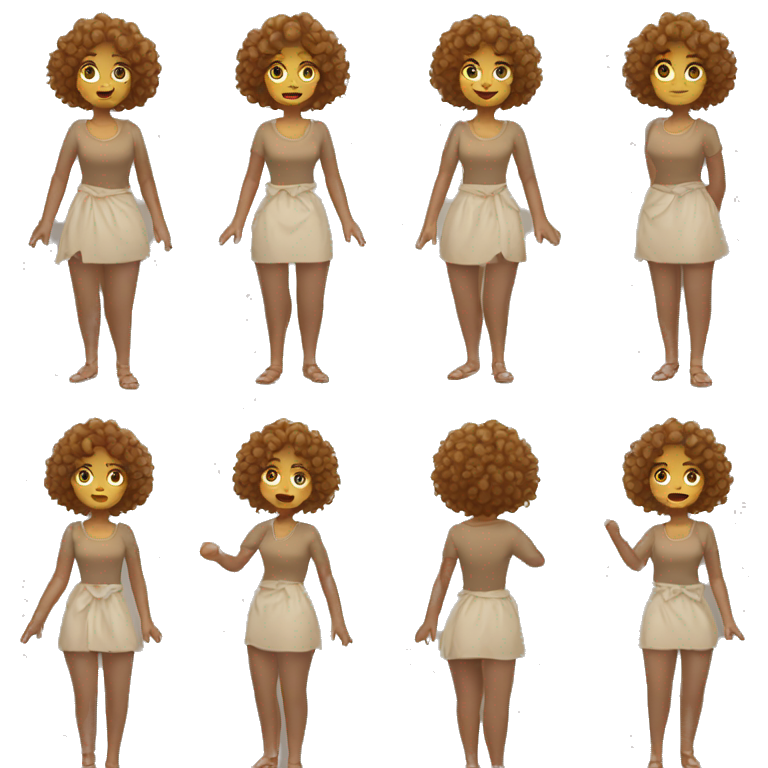 light brown curly haired girl shrugging emoji