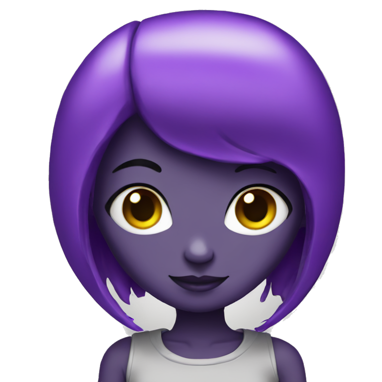 alien girl, purple hair emoji