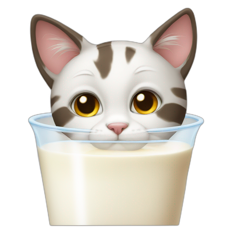 a cat drinking milk emoji