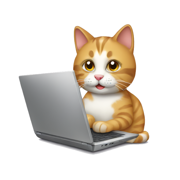 cat using laptop emoji