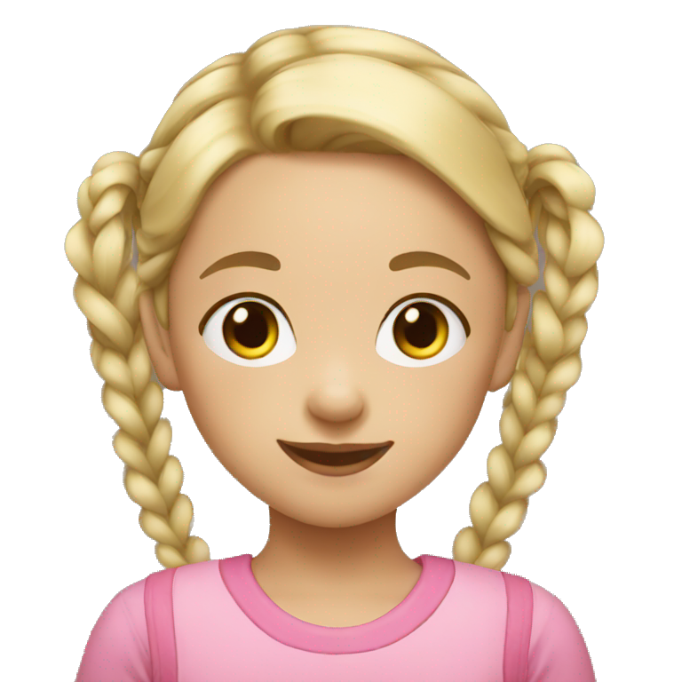 Little girl pigtails blonde emoji