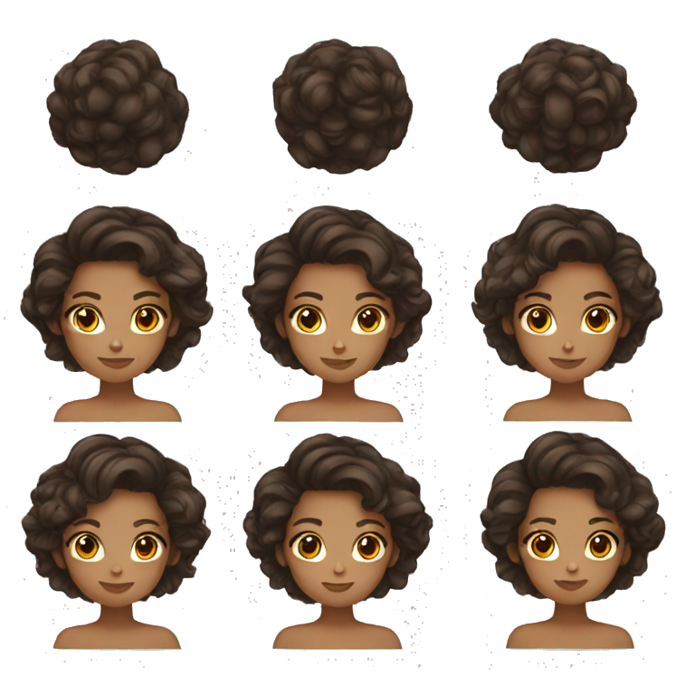 girl emoji brown dark hair emoji