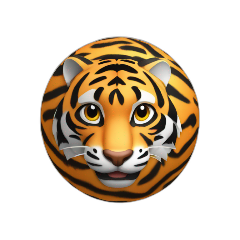 3d sphere with tiger skin pattern texture emoji