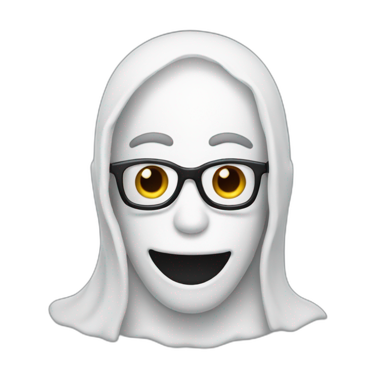 Nerdy-ghost emoji