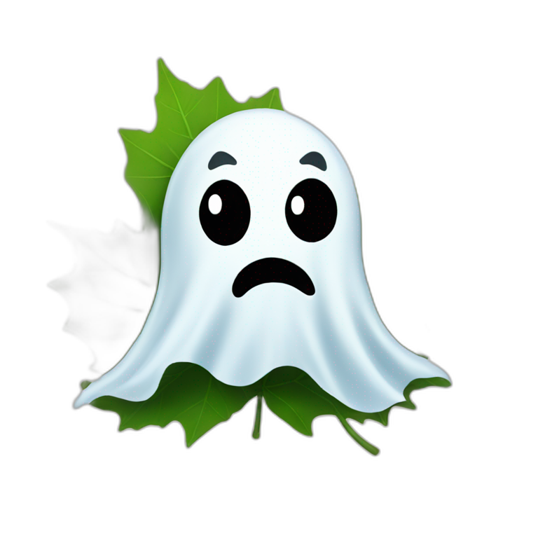 Ghost in leafs emoji