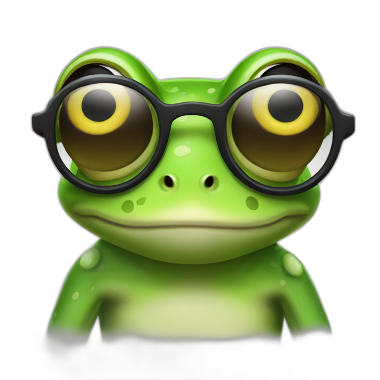 frog with glasses emoji