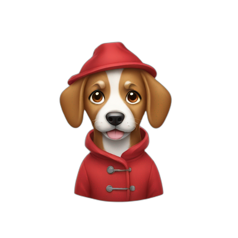 dog wearing a red coat  emoji