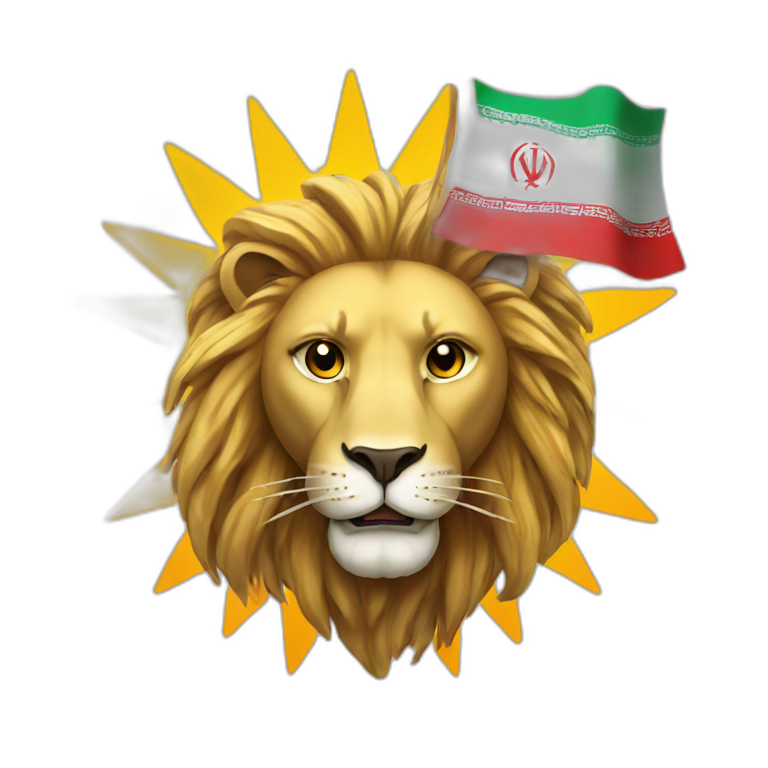 Iran lion and sun flag emoji