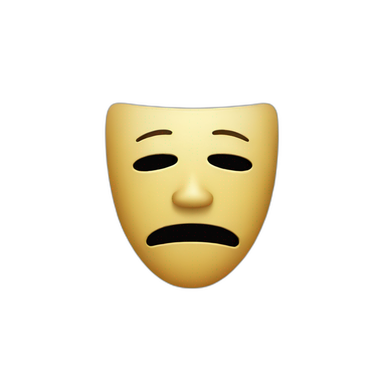 Sad emoji with taking happy mask emoji