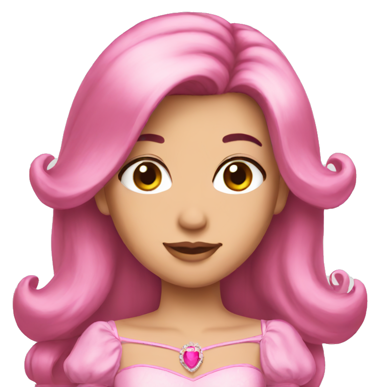 pink brunette princess emoji
