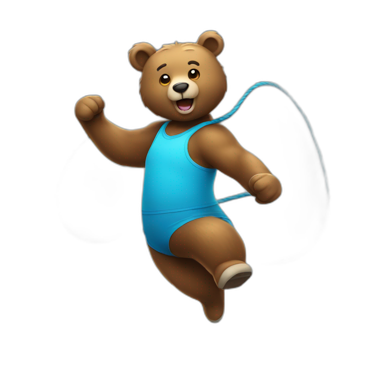 Bear jumping rope emoji