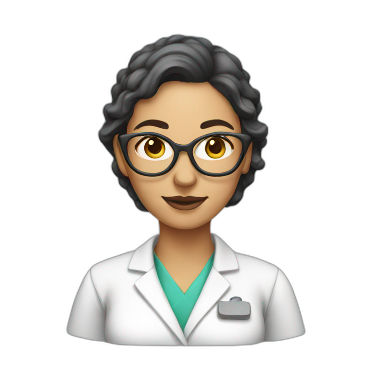 Woman scientist wearing greek clothing emoji