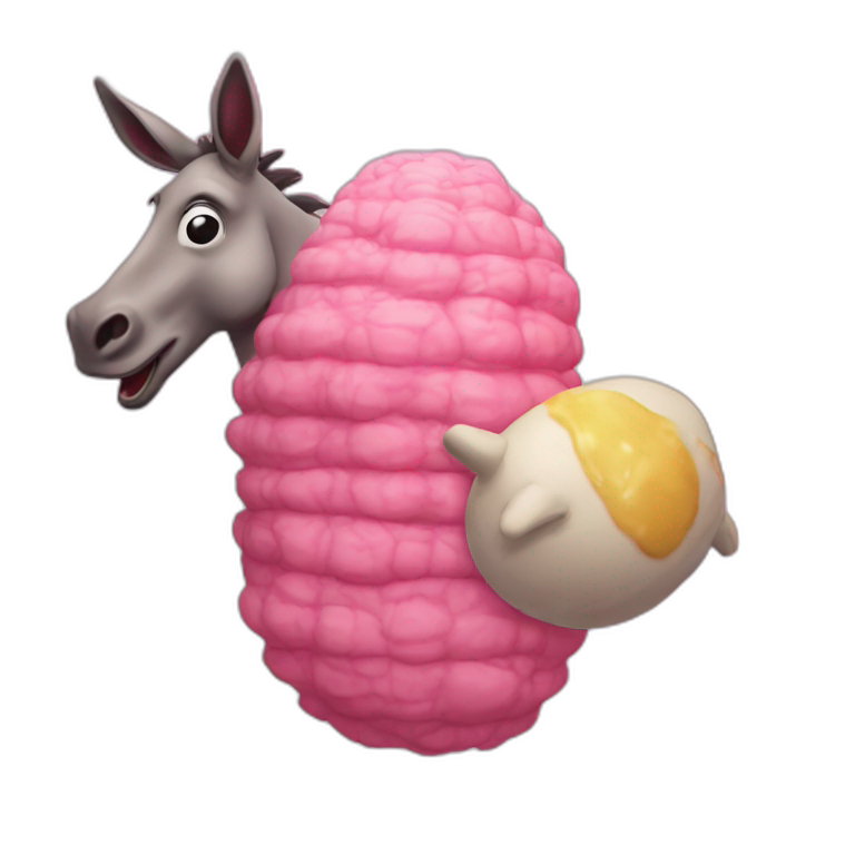 Mr Blobby eating donkey’s tail emoji