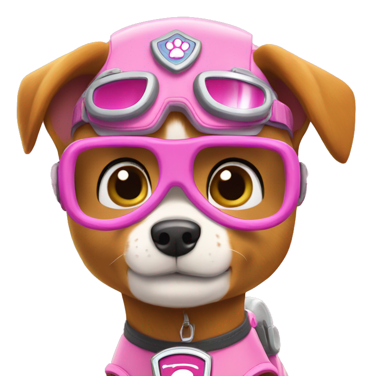 Paw patrol skye with pink goggles  emoji