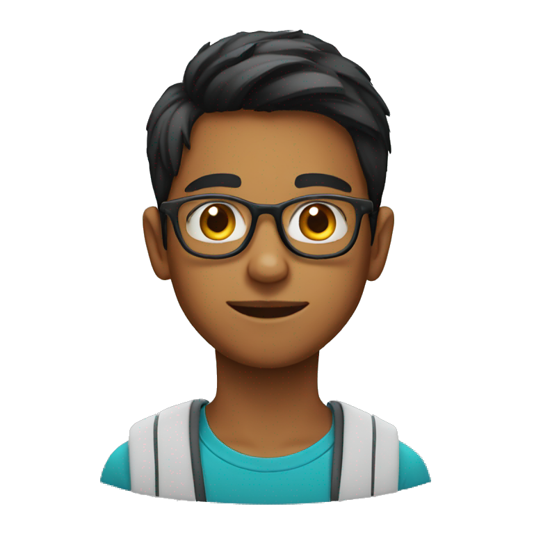 A 15 year old Indian boy wearing glasses emoji