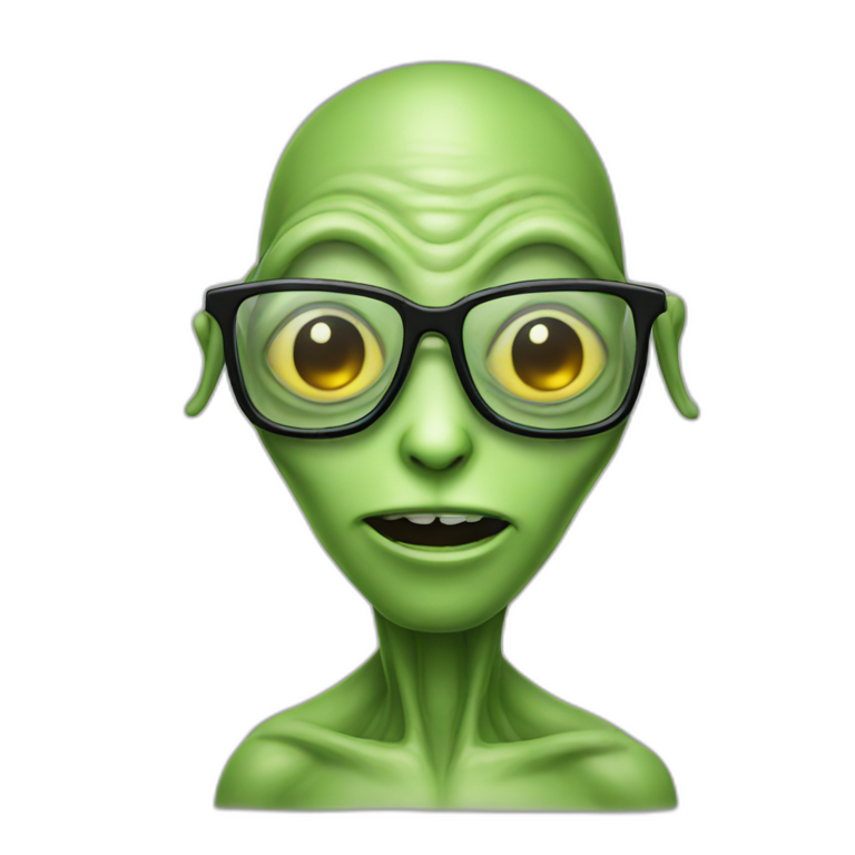 Alien with glasses on sale