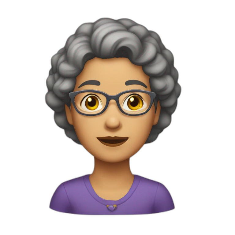 Anciana morena pelo muy corto emoji