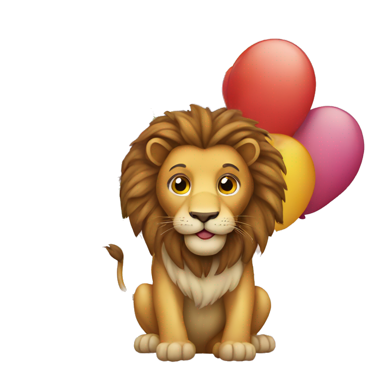 Lion with balons emoji
