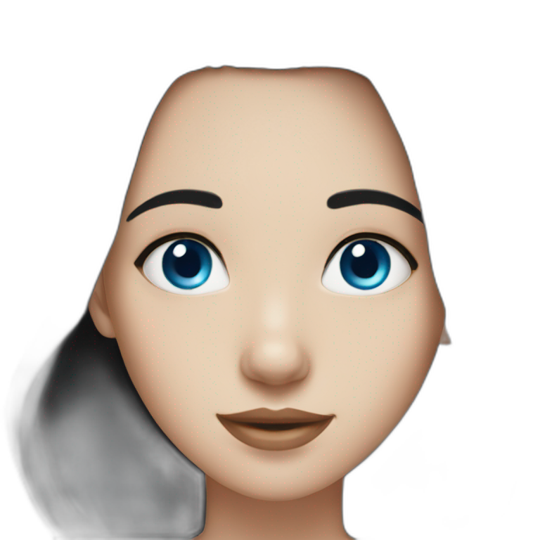 Girl black hair blue eyes  emoji