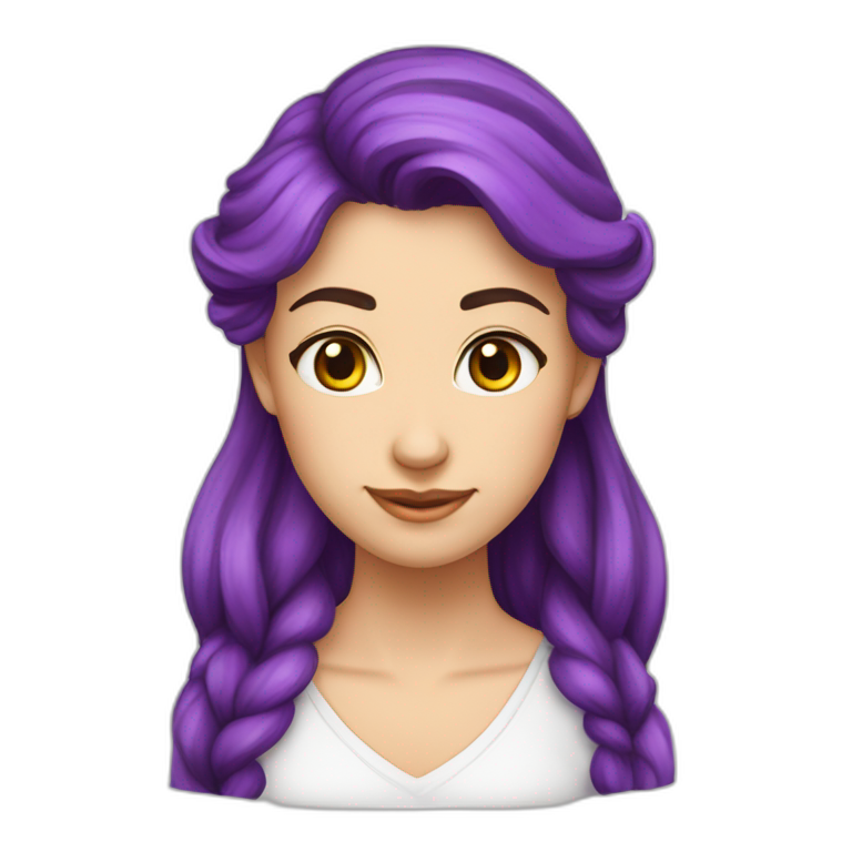 Фиолетовая русалка с лицом льва emoji