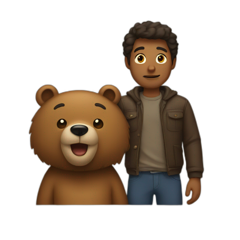man and bear emoji