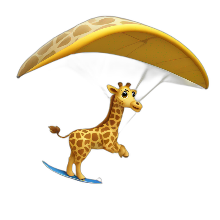 giraffe hang-gliding emoji