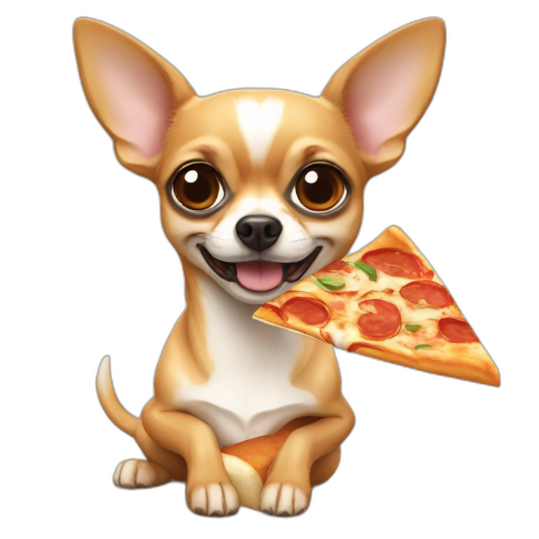chihuahua eats pizza emoji