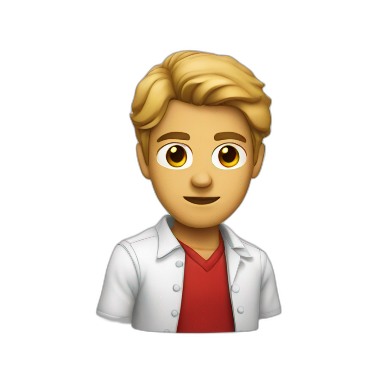 Dexter with red emoji