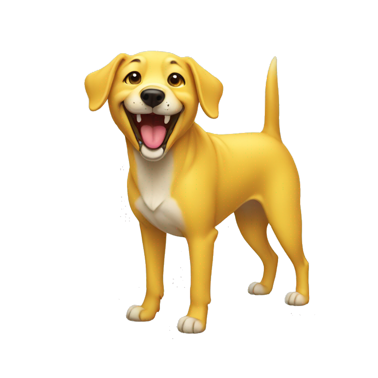 yellow laughing dog emoji