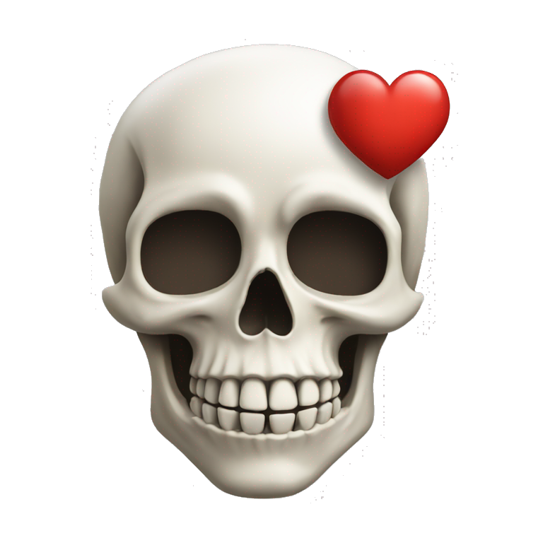 a skull with a heart emoji