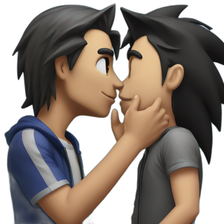 Sonic kisses Shadow emoji
