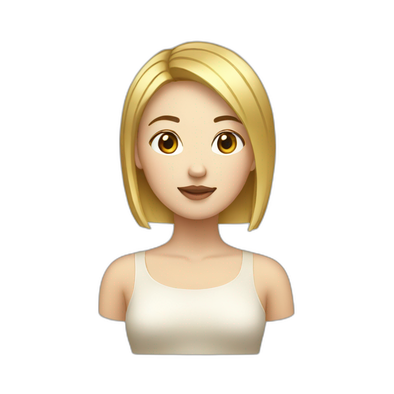 Asian white girl with gold short hair emoji