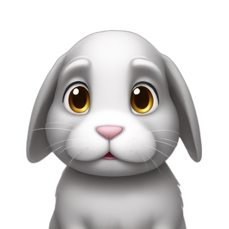 Bunny in sad emoji