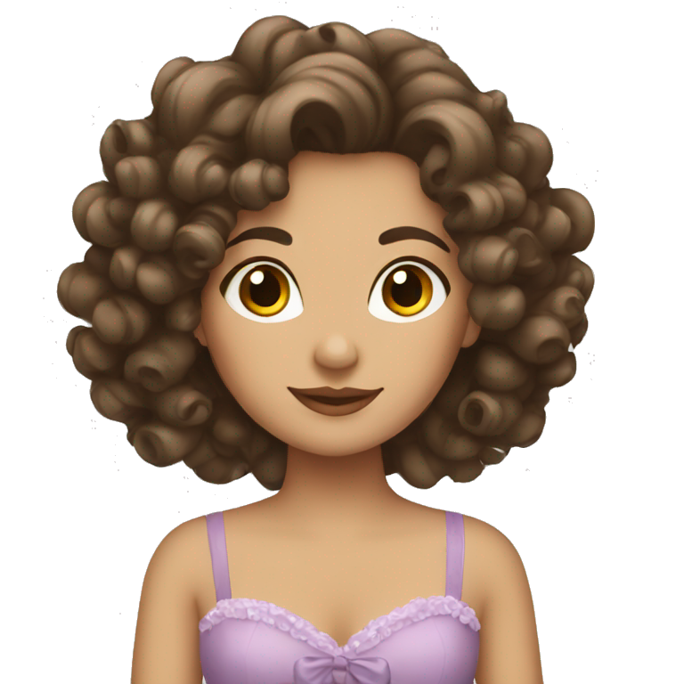 Brunette princess with curls  emoji