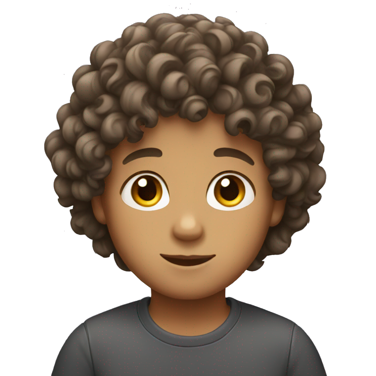 a boy with curly hair  emoji