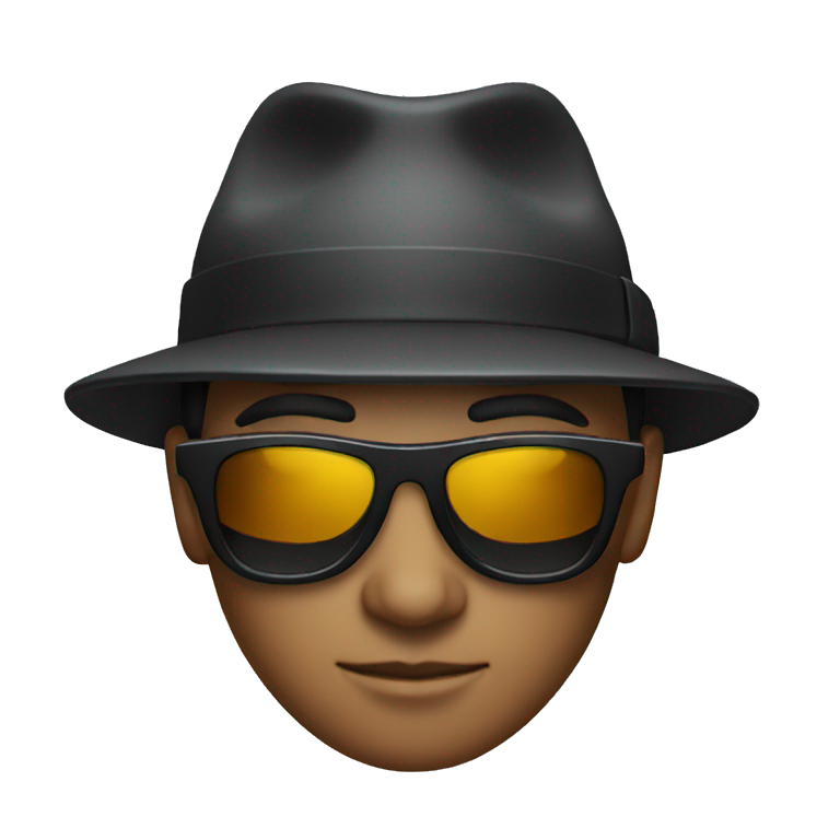 secret agent with sunglasses and hat emoji