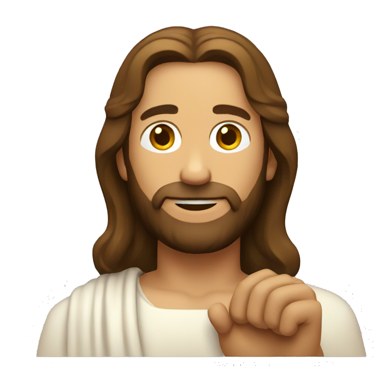Jesus tipping his hand by his shoulder emoji
