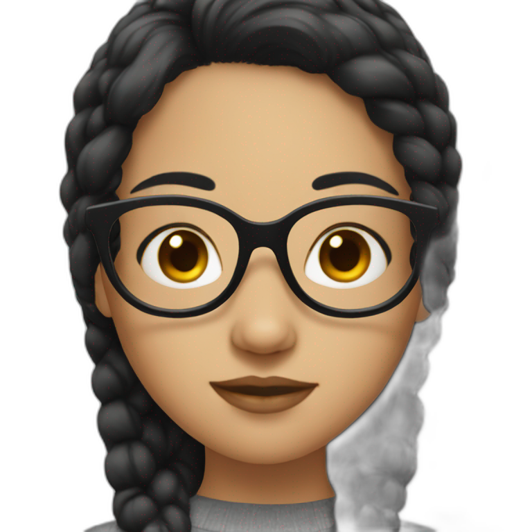 Girl with black hair and specs  emoji