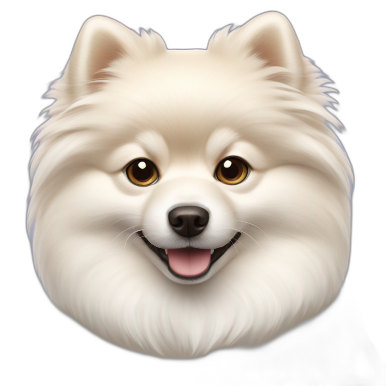 White Pomeranian dog emoji